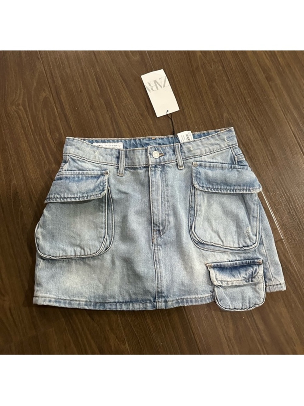 Celine Black Cap with White Tee and Light Blue Denim Mini - Picture 2 of 4